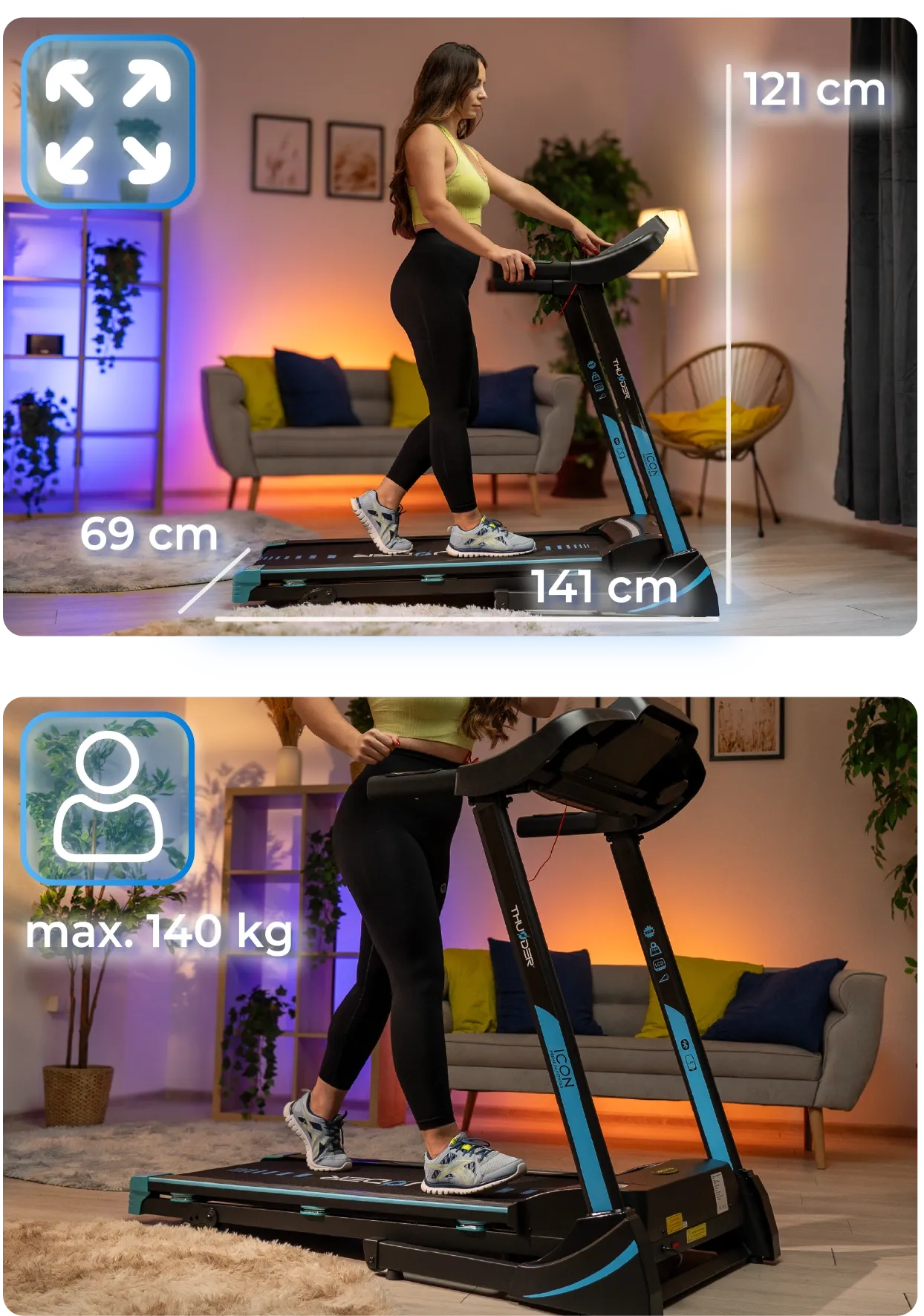 Vue latérale du tapis