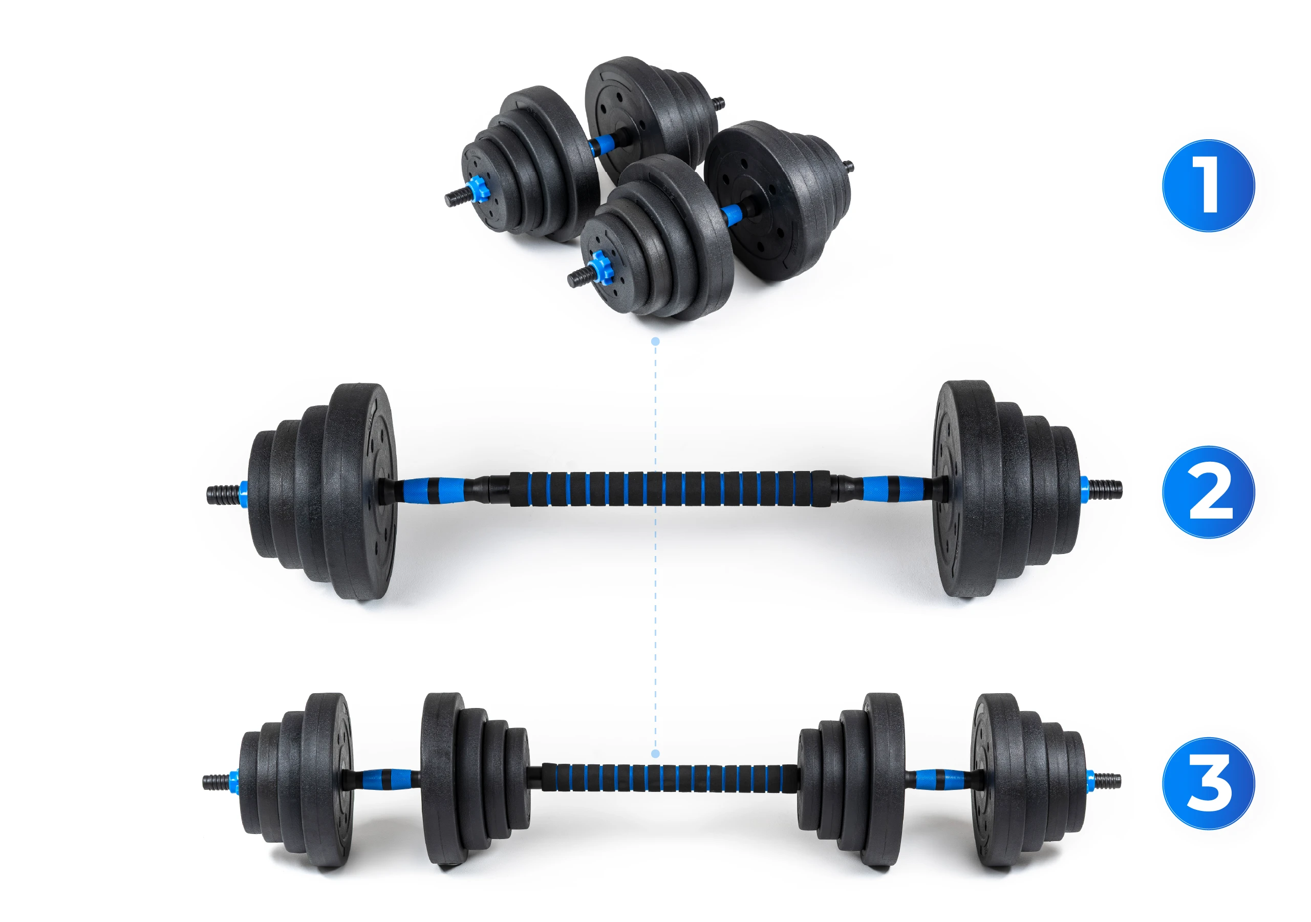 Montage intuitif des haltères