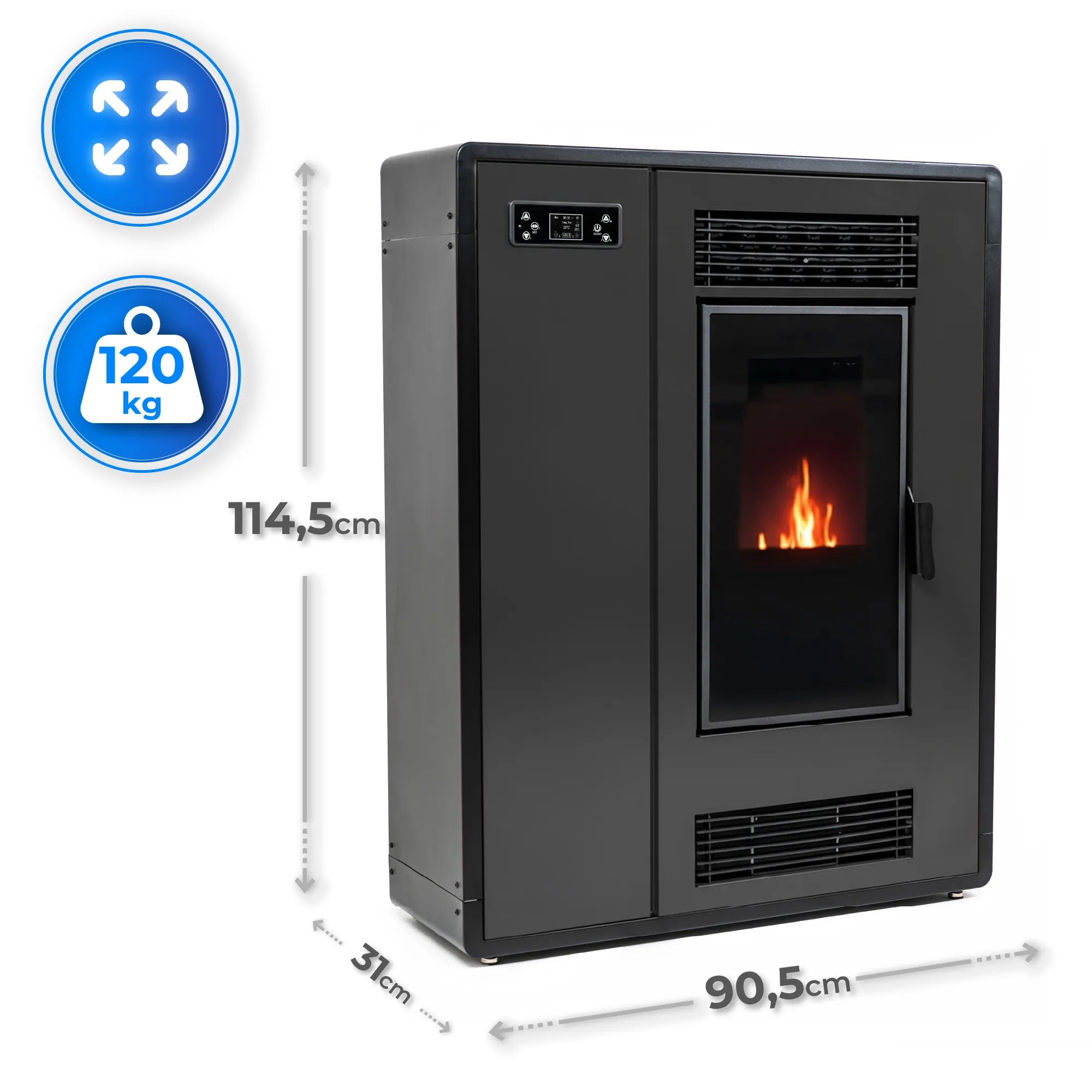 Spécifications du poêle THUNDER ARIA-BLACK 12 kW
