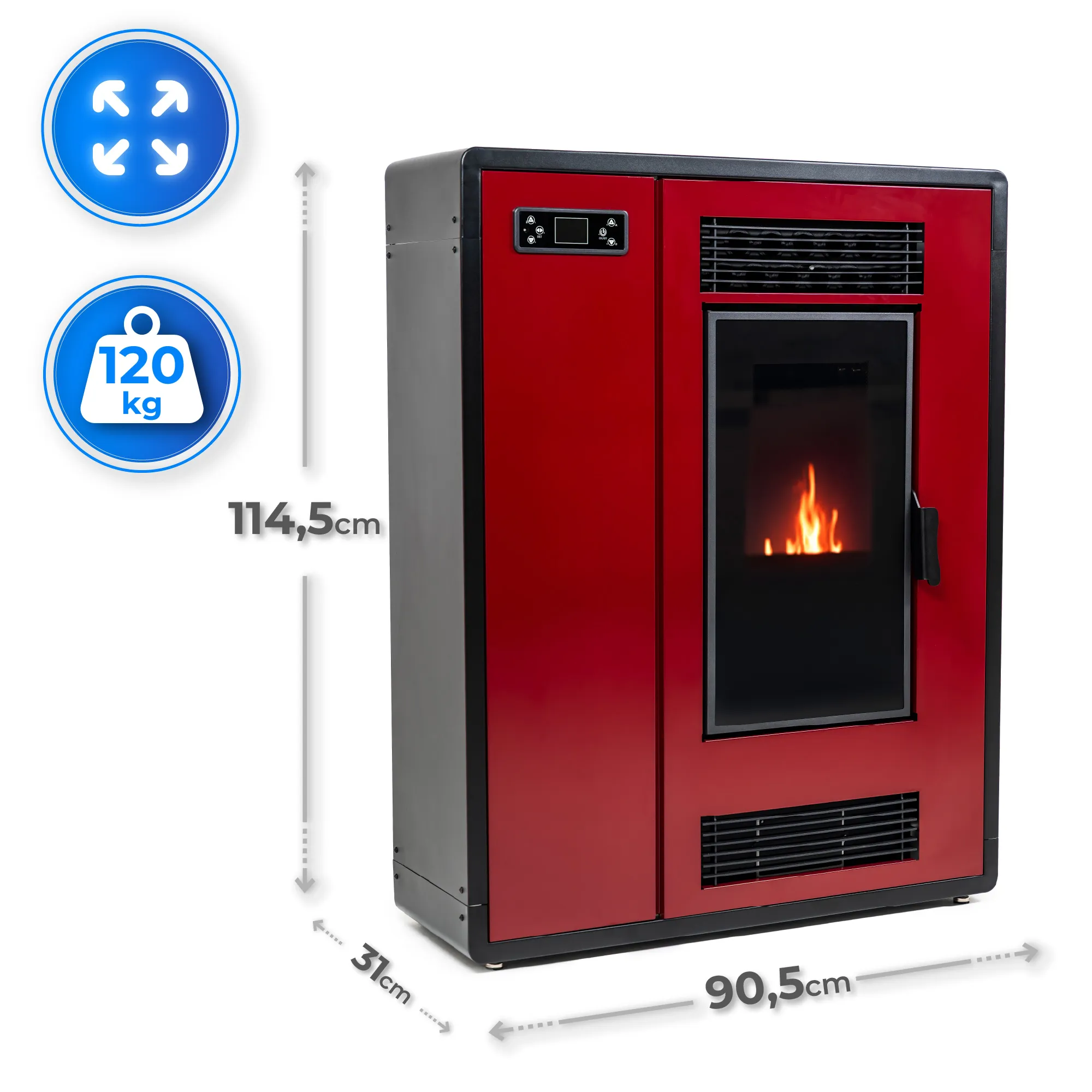 Spécifications du poêle à granulés THUNDER ARIA-BLACK 12 kW