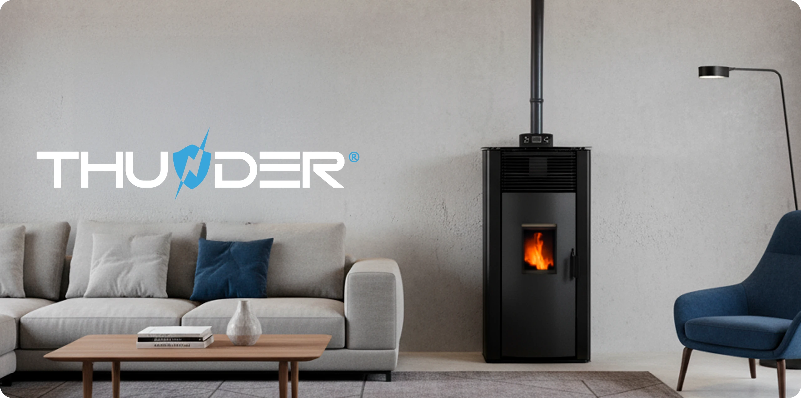 Poêle à granulés autonome 12 kW – THUNDER ARIA-BLACK