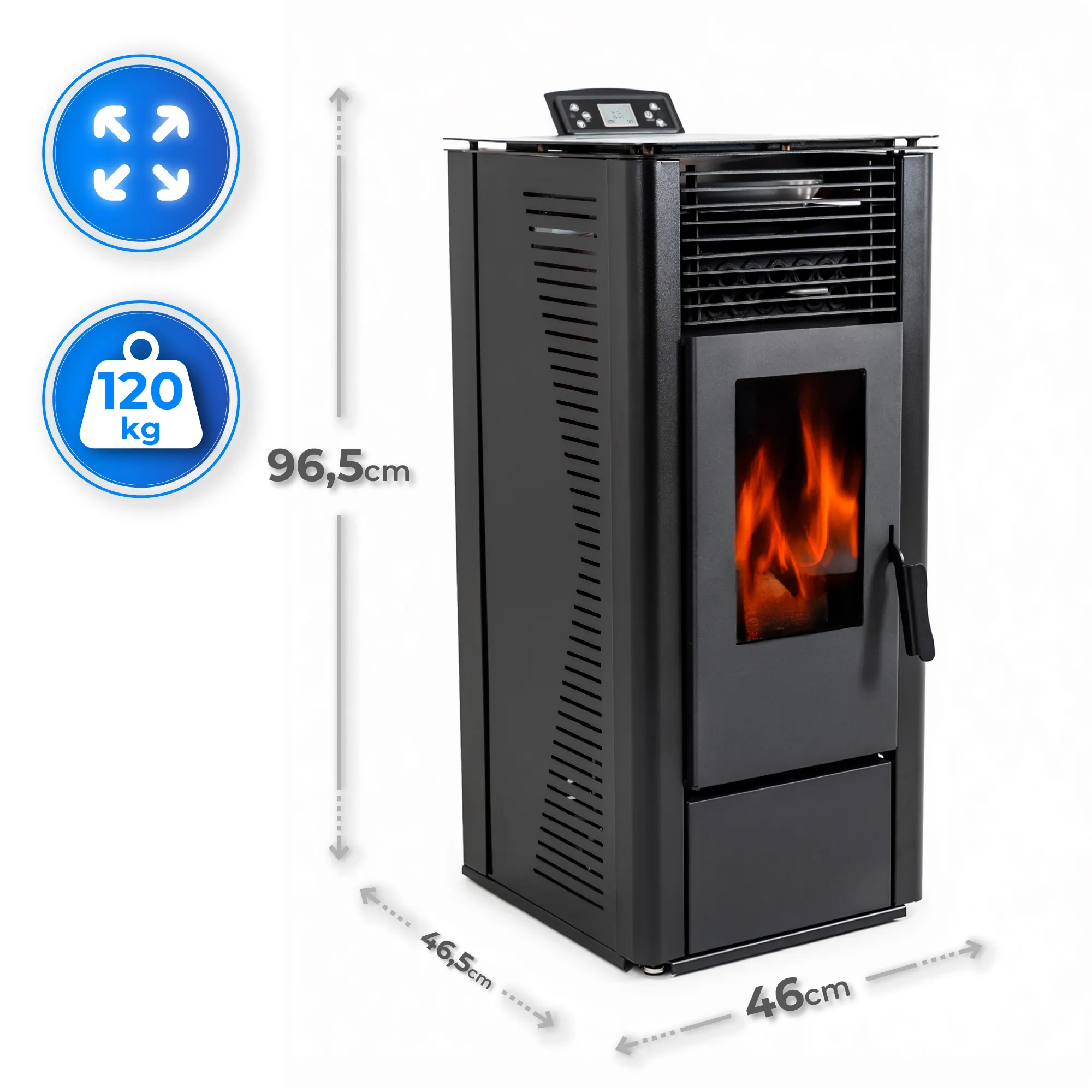 Spécifications du poêle THUNDER ARIA-BLACK 12 kW