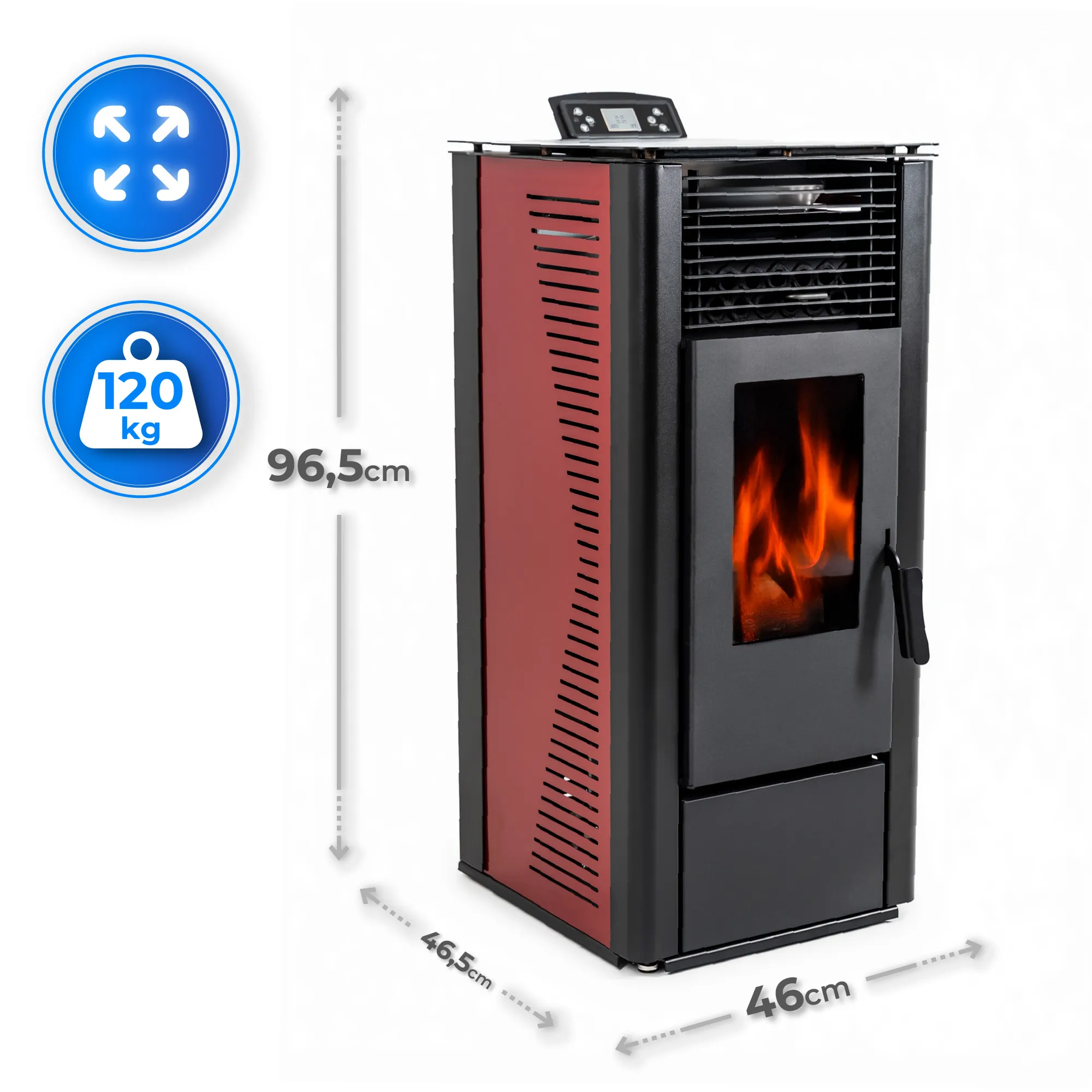 Spécifications du poêle THUNDER ARIA-BLACK 12 kW
