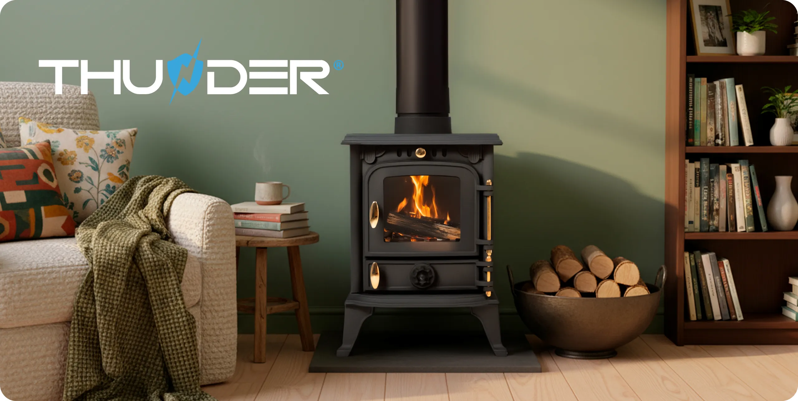 Poêle à bois autonome 7 kW, poêle en fonte