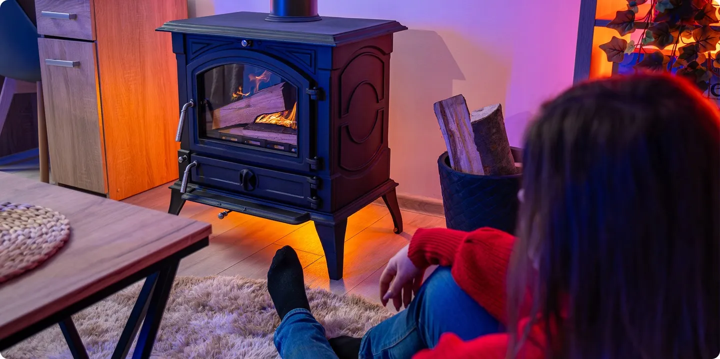 Poêle à bois indépendant 7kW, insert en fonte