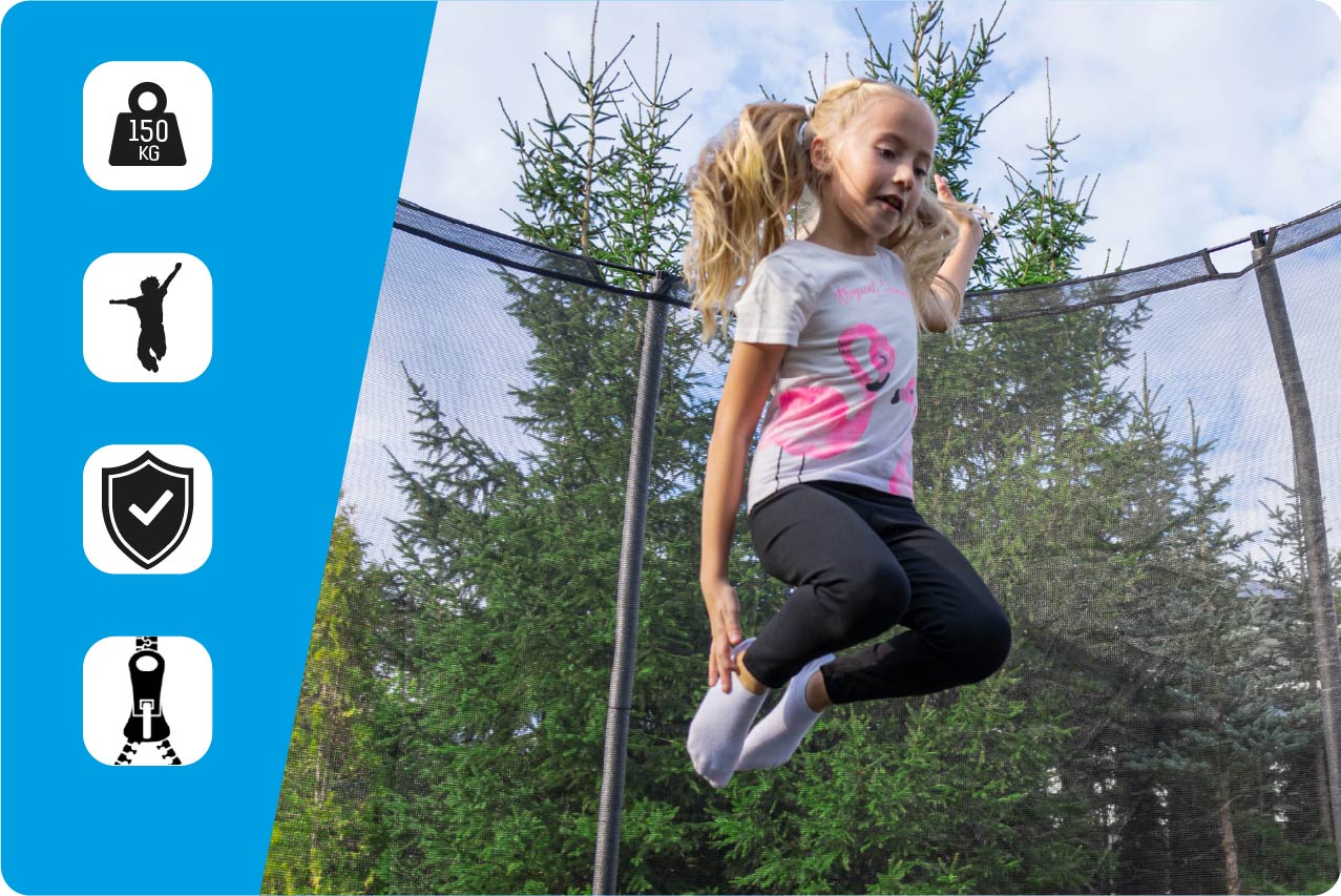 Trampoline THUNDER dans le jardin