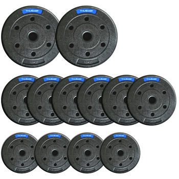 Ensemble de poids bitumineux de la marque THUNDER 2x10 kg + 6x5 kg + 4x2,5 kg