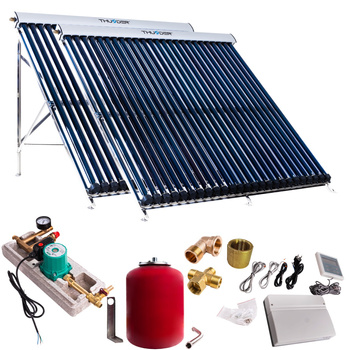 Kit solaire avec 2 capteurs solaires à tubes sous vide de 25 tubes, sans câble solaire et sans réservoir