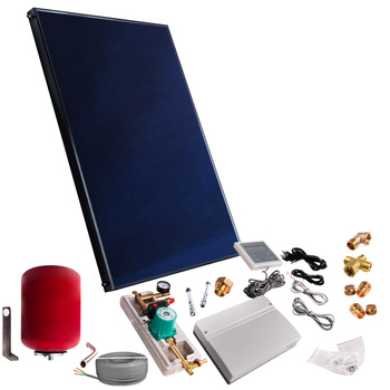 Kit solaire avec 1 capteur solaire plan de 2,5 m², sans câble solaire et sans réservoir