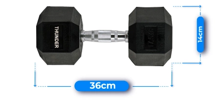 Haltère hexagonal 17,5 kg THUNDER
