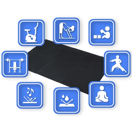 Dalle de sol puzzle noire 60x60cm THUNDER