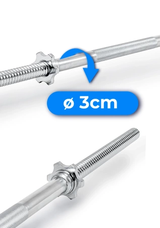 Barre droite vissée 150 cm 30 mm THUNDER