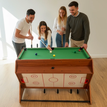 Table de jeu rotative 3-en-1 en bois THUNDER SMART 