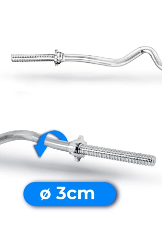 Barre EZ coudée vissée 120 cm 30 mm THUNDER