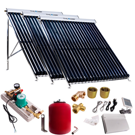 Kit solaire avec 3 capteurs solaires à tubes sous vide de 20 tubes, sans câble solaire et sans réservoir