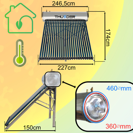 Capteur solaire pressurisé avec réservoir THUNDER 300 L