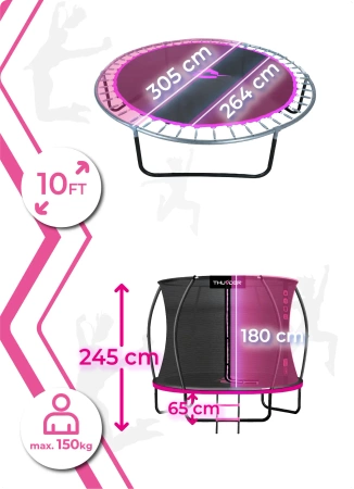 Trampoline THUNDER INSIDE ULTRA 10FT (305 cm) PINK
