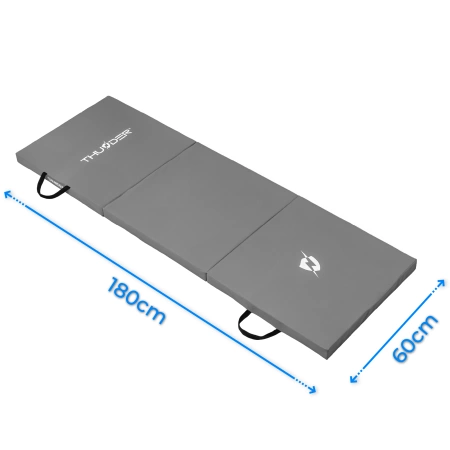 Tapis de gymnastique gris 180x60x5 THUNDER