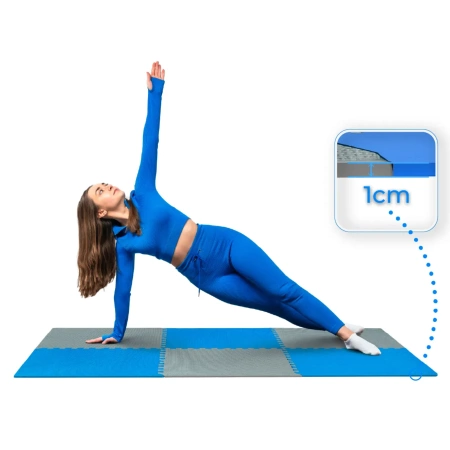 Dalle de sol puzzle bleu-gris 60x60x1cm THUNDER