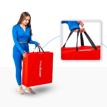 Tapis de gymnastique rouge 180x60x5 THUNDER