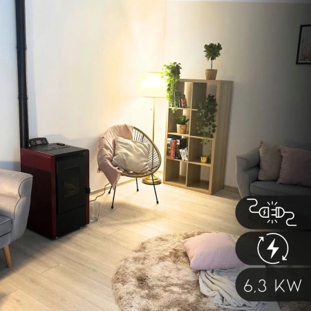 Poêle à pellets LEYLA RED 6,3 kW