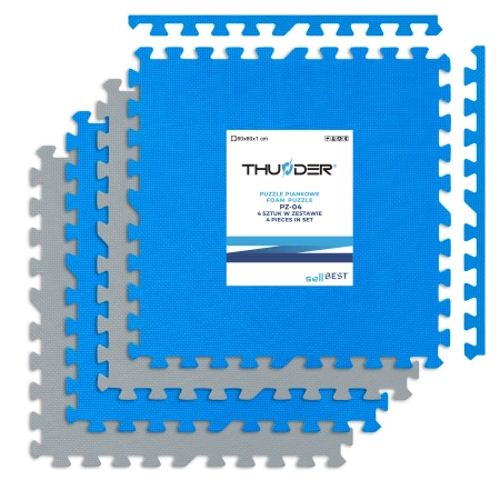 Dalle de sol puzzle bleu-gris 60x60x2cm THUNDER