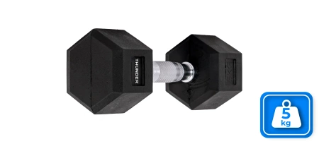 Haltère hexagonal 5 kg THUNDER