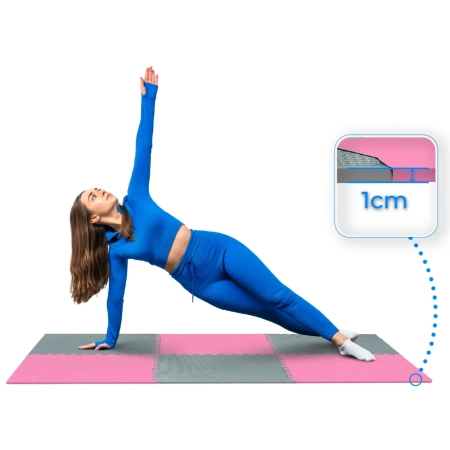 Dalle de sol puzzle rose-gris 60x60cm THUNDER