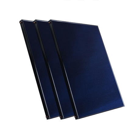 Kit solaire avec trois capteurs solaires plans de 2,5 m², sans câble solaire et sans réservoir