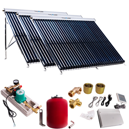 Kit solaire avec 3 capteurs solaires à tubes sous vide de 30 tubes, sans câble solaire et sans réservoir