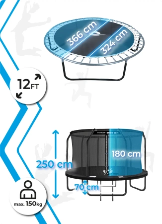 THUNDER INSIDE ELITE Trampoline 12FT (366 cm) NOIR