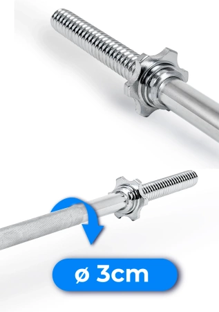 Barre droite vissée 120 cm 30 mm THUNDER