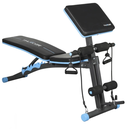 Banc de musculation avec élastiques et bloque-jambes THUNDER FORIA