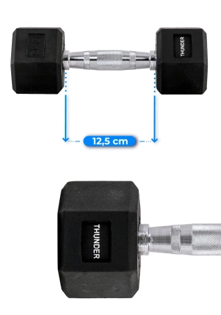 Haltère hexagonal 5 kg THUNDER