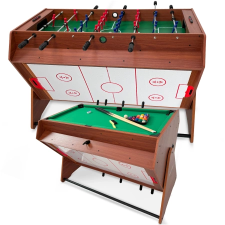 Table de jeu rotative 3-en-1 en bois THUNDER SMART 
