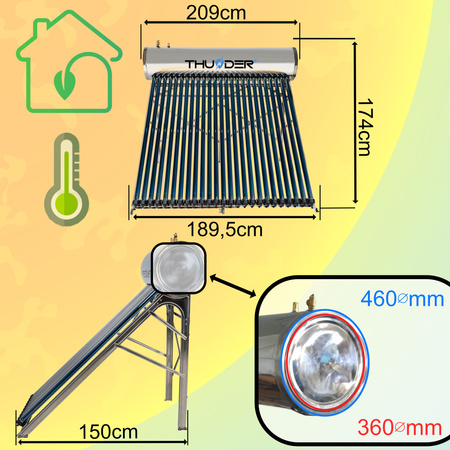 Capteur solaire pressurisé avec réservoir THUNDER 250 L